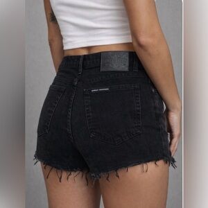 Harley Davidson Denim Jean Cut Off Biker Shorts Black SZ 12